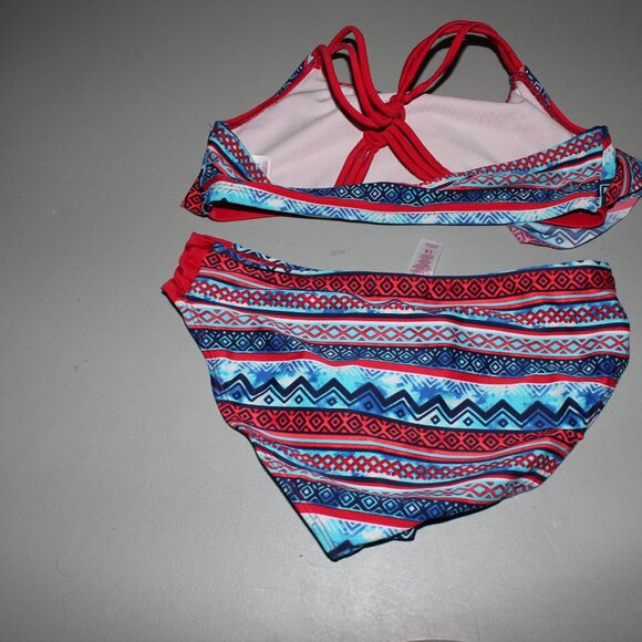 Red & Blue 2 Pcs Justice Bikini Swimsuit Size 14 - Picture 6 of 12
